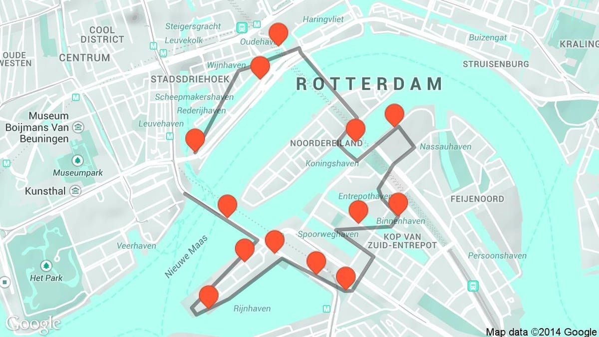 Mapa de arquitectura de Rotterdam 