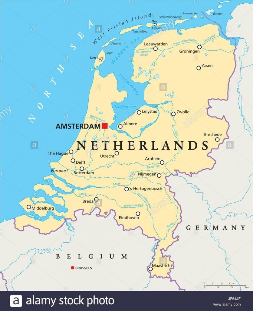 Mapa de Rotterdam y amsterdam
