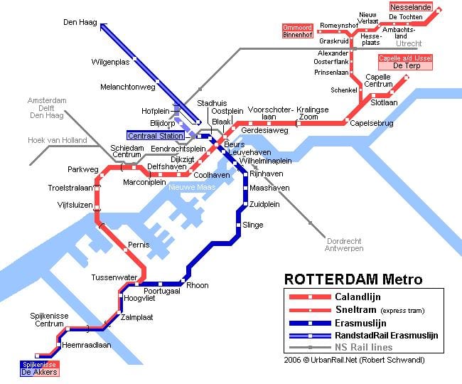 Rotterdam mapa de transporte público