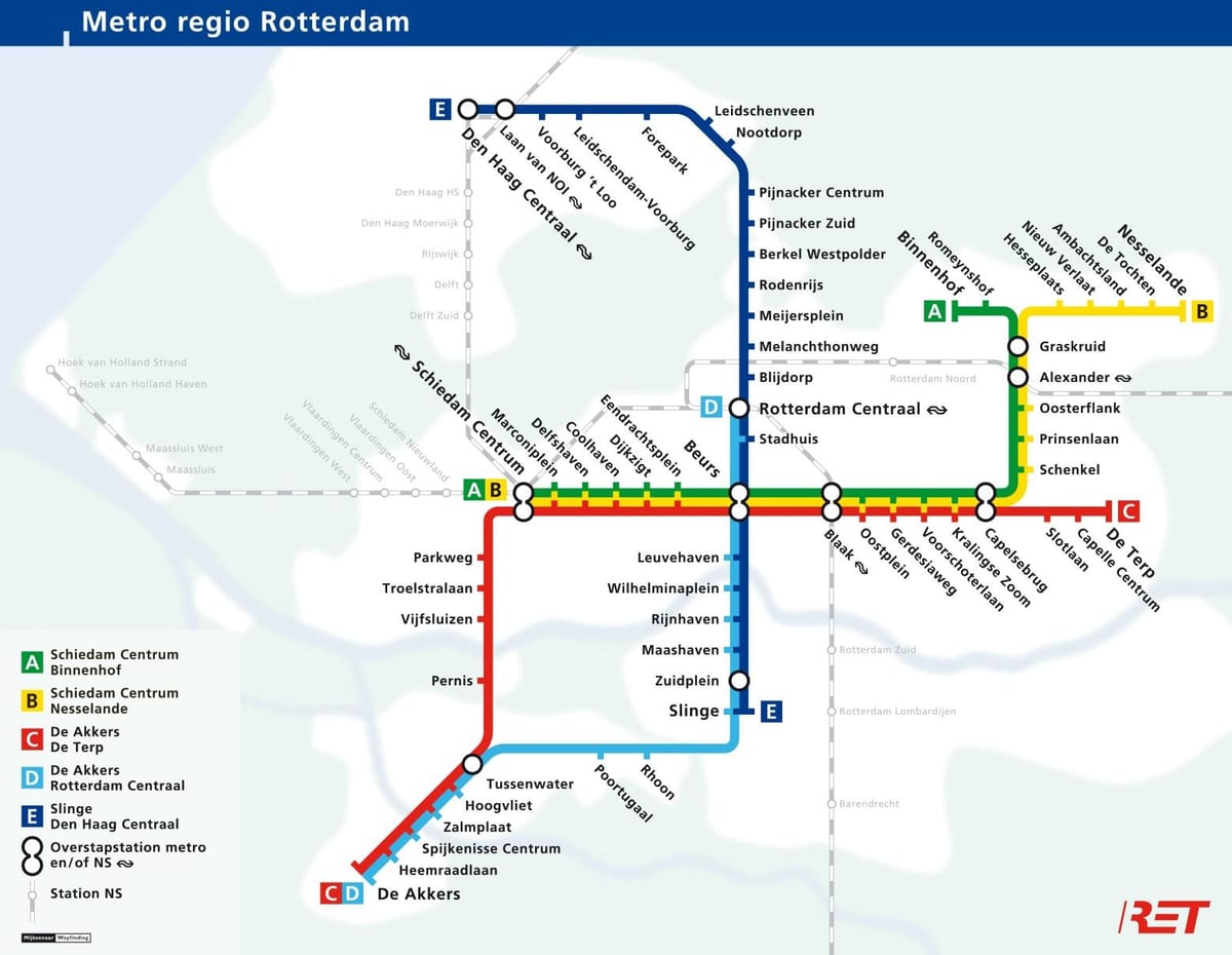 Rotterdam mapa del metro