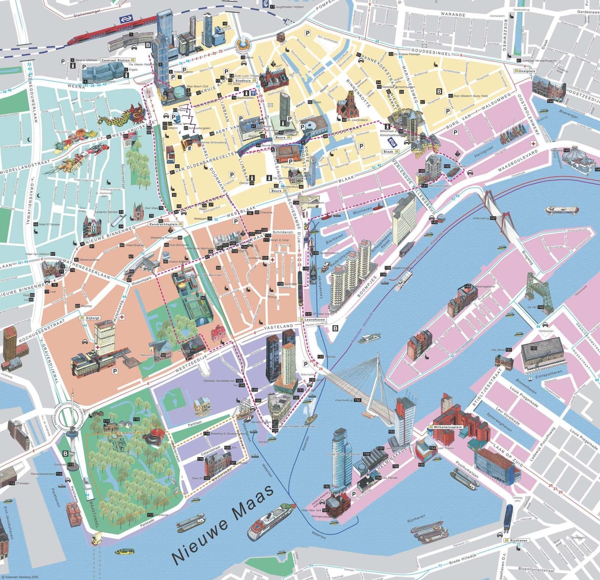 Mapa de Rotterdam turismo 