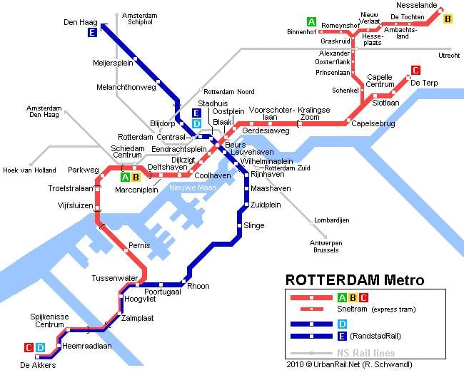ret Rotterdam tranvía mapa