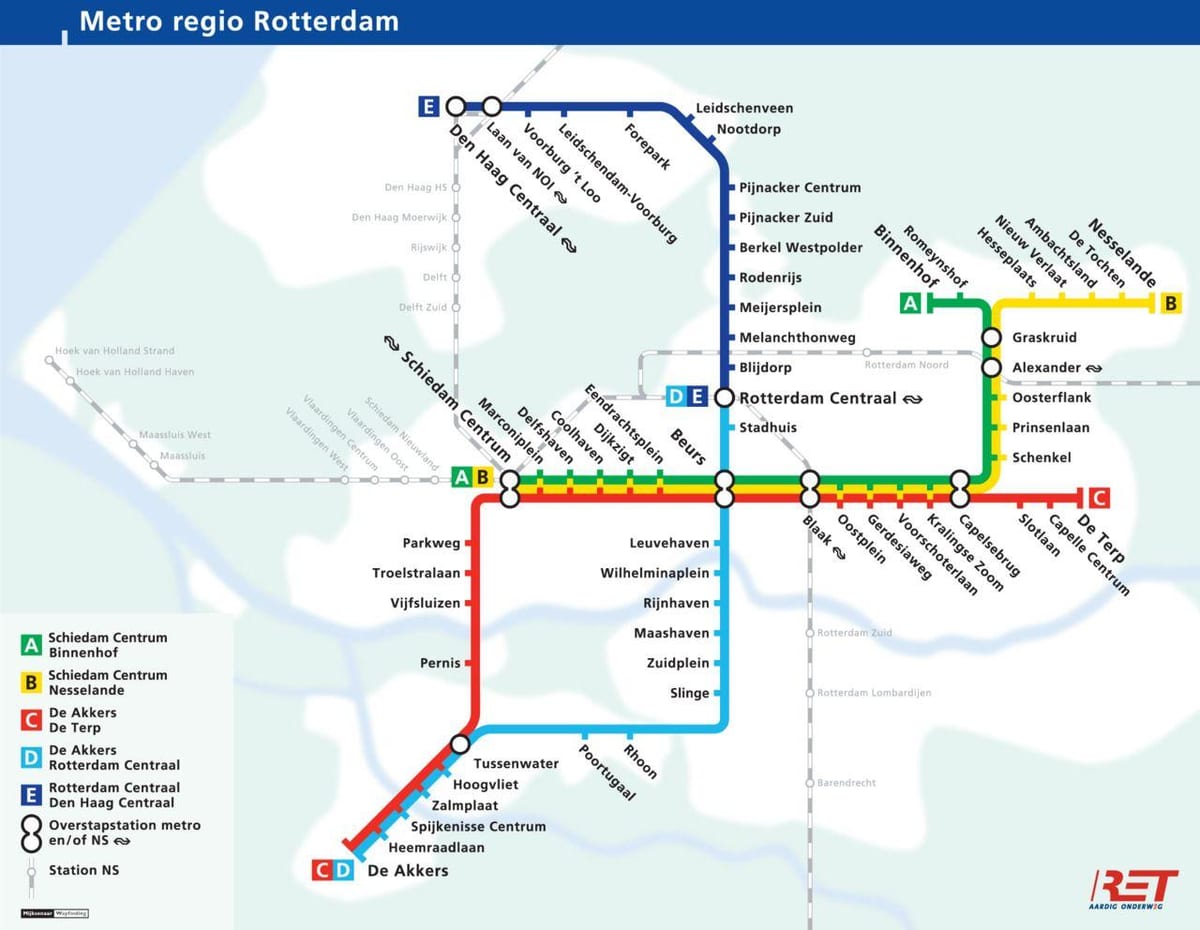 Rotterdam mapa de metro