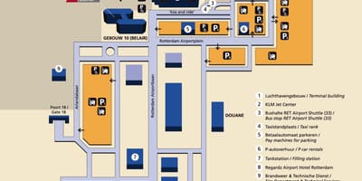 Mapa de aeropuerto de Rotterdam 
