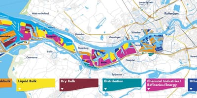 Mapa del puerto de Rotterdam 
