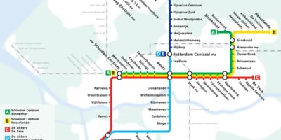 Mapa del metro de Rotterdam, países bajos