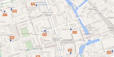 Mapa de Rotterdam en las zonas de aparcamiento 