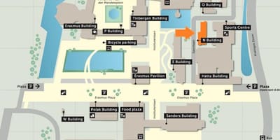 Mapa de la universidad erasmus de Rotterdam 